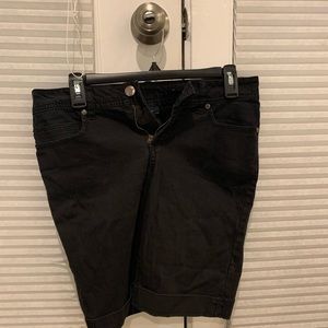 Medium length shorts.